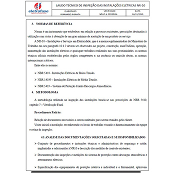 Laudo de instalações elétricas em Atibaia