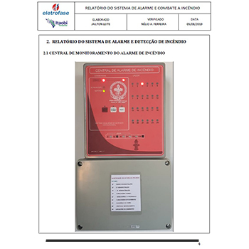 Manutenção preventiva de sistema de detecção e combate a incêndio