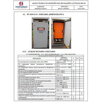 Laudo técnico de instalações elétricas em Bariri